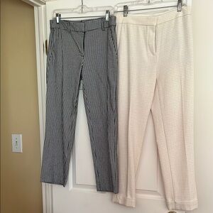 Ann Taylor Black and White Ankle Cropped Pants